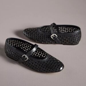 Anthropologie Floral Cutout Flats | sz 37/ 6-6.5